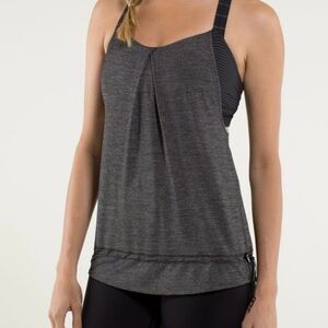 Lululemon Rest Less Tank Heathered Black